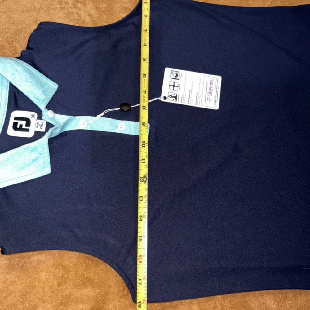 FJ Women's Sleeveless Polo Shirt in Navy - New with Tags size small - Picture 5 of 10